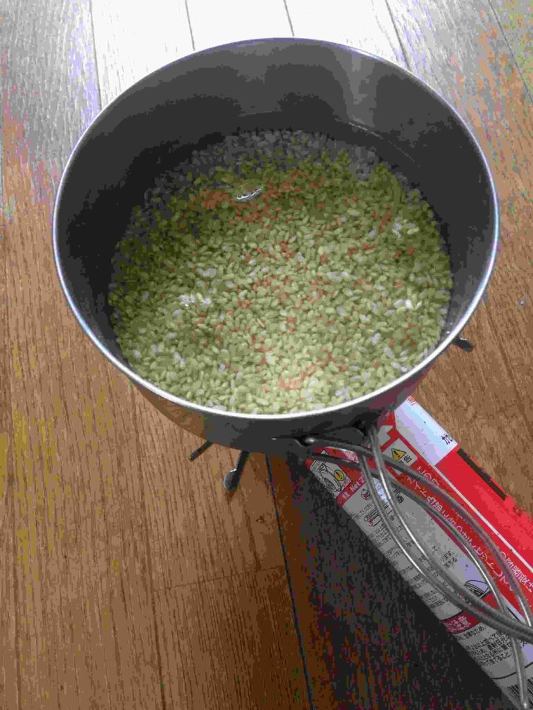 クッカーで炊くための準備